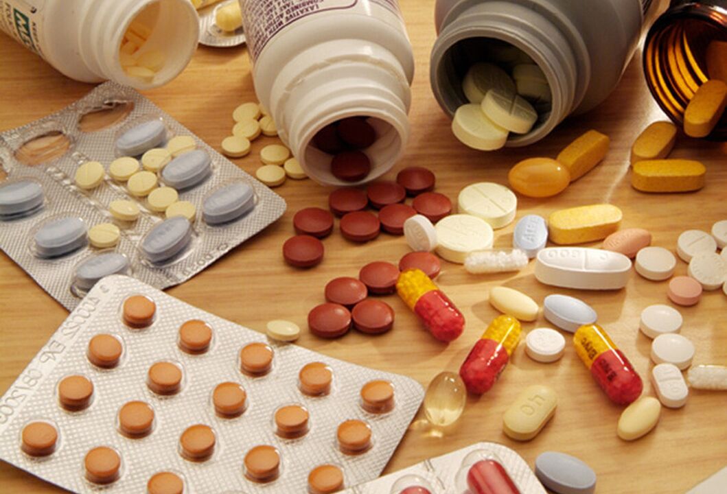 Unha variedade de medicamentos para o tratamento da prostatite